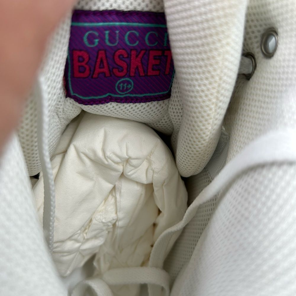 Men’s Gucci basket GG Supreme high top sneakers size 11.5 made in Italy - Picture 7 of 11